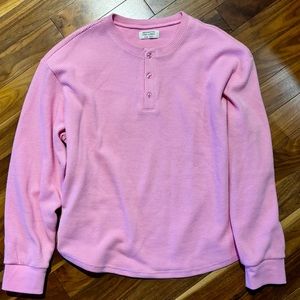 Brunette the Label pink waffle shirt - long sleeve XL